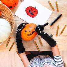 8 Stücke Halloween Kürbis stapelbare Bleistifte, Stapel Bleistifte als Partyfavors für Herbst Halloween Thanksgiving Geburtstag, Schulmaterial, Geschenktüten Füllung