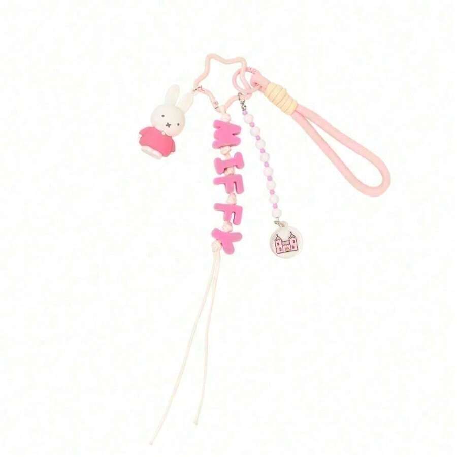 Miffy PVC Keychain Cute Rabbit Cartoon Figure Hanging Ornament Bag Charm Gift For Girls Birthday Teenager Plush Toy Collection Phone Decor Accessory Adorable