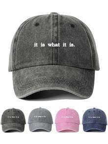 1 chiếc mũ bóng chày in chữ "It Is What It Is", mũ mềm mại, cổ điển, thoải mái, có thể điều chỉnh kích thước, nhẹ, đa năng, mũ lưỡi trai cổ điển dành cho bố, thích hợp cho các môn thể thao ngoài trời, đội hàng ngày, tụ tập, đi nghỉ, quà tặng hoàn hảo cho gia đình và bạn bè - Nhiều màu - Xem 6