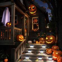 6 piezas/2 piezas Luces solares para valla - Luces solares impermeables para exteriores, luces solares para cubierta, luces de escalera impermeables, luces de pared de acero inoxidable para escalones, senderos, patio, jardín, blanco cálido, blanco frío, regalo de Navidad, regalo de Año Nuevo, regalo para la abuela, mamá, papá - Multicolor - Ver 11