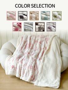 1 pieza Manta de sofá premium, manta de felpa con impresión iónica de doble capa gruesa, manta multiusos, manta de viaje, manta de cama, manta de sofá para exteriores, adecuada para sofá, cama, sofá, silla - Manta reversible, lavable a máquina