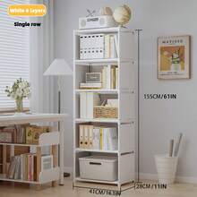 Freestanding Bookshelf, Multi-Tier Home Storage Cabinet, Living Room Bookcase, Wall Corner Organizer Shelf