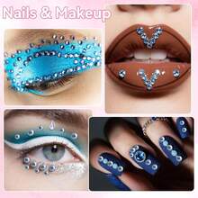 21000Pcs Light Blue Rhinestones For Bedazzling Kit, Mix Sizes Jelly Bedazzling Resin Gems, Blue Gems Bedazzling For Crafting, Flatback Resin Rhinestones For Craft DIY Face Makeup{"Color_name":"S9"} - S9 - 查看 7