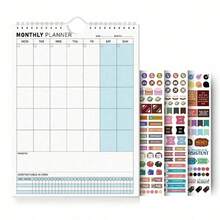 BUBU 1 本螺旋装订翻转日历书，每周、每月计划，家庭使用，学习计划使用待办事项清单，重要事项记录，议程安排，返校用品 - 藍色 - 查看 11