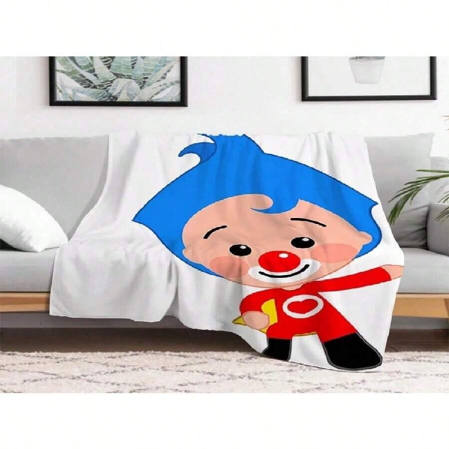 P-Plim Cute Blanket Comfortable Skin Friendly Soft Sofa Living Room Bed Bedroom Blanket Suitable For Travel And Gift2.Jpg - trắng - Xem 1