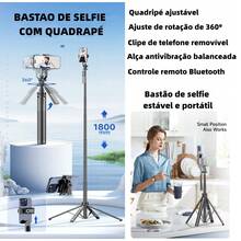 Bastão De Selfie com quadrapé Controle Bluetooth 1.8CM foto e vídeo com antivibração e estabilizador portátil MZP-305