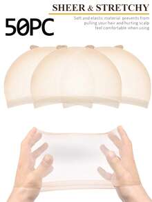 10 piezas Gorro - Gorro elástico para aplicación de peluca de encaje, ligero y transpirable, base de malla cómoda para el peinado de pelucas, accesorios de Halloween - Caqui - Ver 12