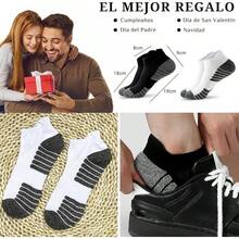 VIDA4U 7 Pares Calcetines de Hombre, Calcetas de Algodón Transpirables y Antiderrapantes, Tines Deportivas, Gym, Running, Tenis, Escalada, Fútbol y Baloncesto - Negro+Blanco - Ver 7