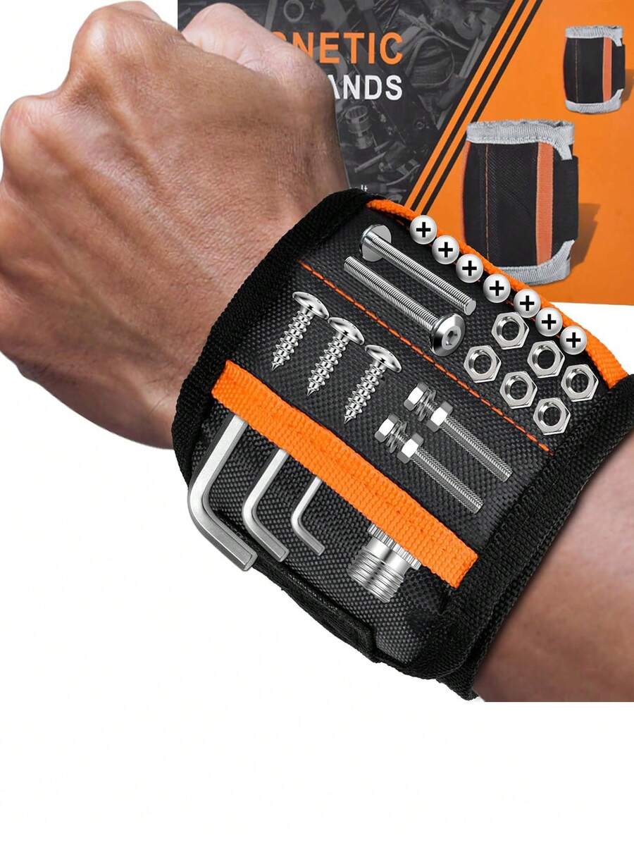Tmacker Stocking Stuffers Magnetic Wristband For Holding Screws Nails Bits - Adjustable Hook And Loop Strap Breathable, Gift For Men Dad Husband Grandfather, DIY Craftsman, Christmas Birthday