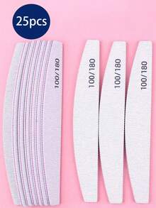 5/15pcs Professional Nail File, 180/100 Grit Natural Emery Board, Double-Sided Washable Fine Textured Nail File, Suitable For Home And Salon Use