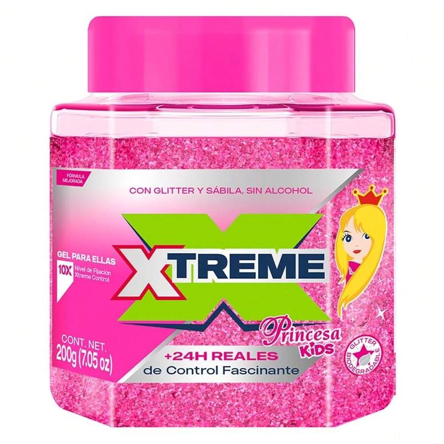 Gel de Cabello para Princesas de 200g - Fijador con Glitter y Ábila, Sin Alcohol, para Brillo y Cuidado del Cabello - Multicolor - Ver 1