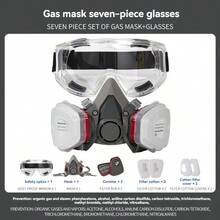 6800A Full Face Respirator Mask, Gas Mask For Acid/Organic/Ammonia, Paint, Chemical, Pesticide, Laboratory, Anti-Dust, Multifunction Filters