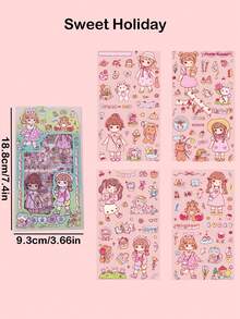 1张温馨日记贴纸，可自由裁剪，是剪贴簿的完美礼物（贴纸随机发送）