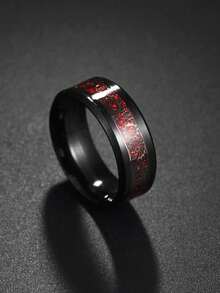 1 件时尚不锈钢齿轮亮片戒指，男女通用