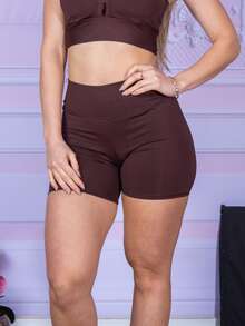 Women's Gym Shorts Fitness Or Everyday Shorts - 鏽棕色 - 查看 3