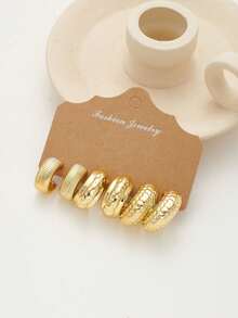 6-18 件创意混合形状耳环套装，适合全年女性