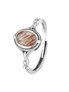 7*5mm Natural Gems Moonstone/Opal Stone Ring Aquamarine/Garnet/Diopside/Lapis S925 Sterling Silver Women's Jewelry Valentine's Day Gift Never Fade Valentines