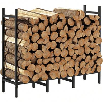 4ft Outdoor Indoor Firewood Rack Holder For Fireplace Wood Storage, Adjustable Fire Log Stacker Stand, Heavy Duty Logs Stand Stacker Holder For Fireplace Metal Lumber Storage Carrier Organizer,23308602