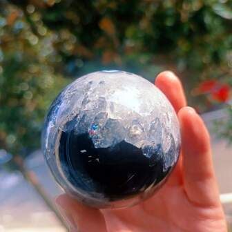 Natural Black Agate Ball, Agate Ball Decoration, Crystal Creative Gift, Romantic Garden Decoration