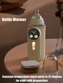 1pc Portable Fast Heating Cup Warmer, Milk Warmer, Suitable For Travel, Leak-Proof Design, Fast Charging, Wireless Operation, Can Be Used While Charging To Keep Milk Bottle Warm. Milk Warmer Pad, Portable Milk Warmer, Suitable For Maintaining Or Heating Water/Milk Above 35°C, Heating Constant Temperature, USB Universal Leather Material Gift, Beige
