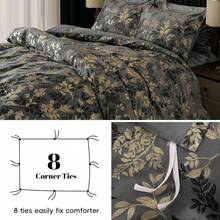 Queen Size 3pcs Ultra Soft Breathable Comforter Cover Set, Luxury Cozy Flannel Duvet Cover With Pillow Shams, 90" X 90", Dark Grey,  And  Bedding Collection - 灰色和金色(無被子) - 查看 5