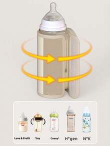 1pc Portable Fast Heating Cup Warmer, Milk Warmer, Suitable For Travel, Leak-Proof Design, Fast Charging, Wireless Operation, Can Be Used While Charging To Keep Milk Bottle Warm. Milk Warmer Pad, Portable Milk Warmer, Suitable For Maintaining Or Heating Water/Milk Above 35°C, Heating Constant Temperature, USB Universal Leather Material Gift, Beige