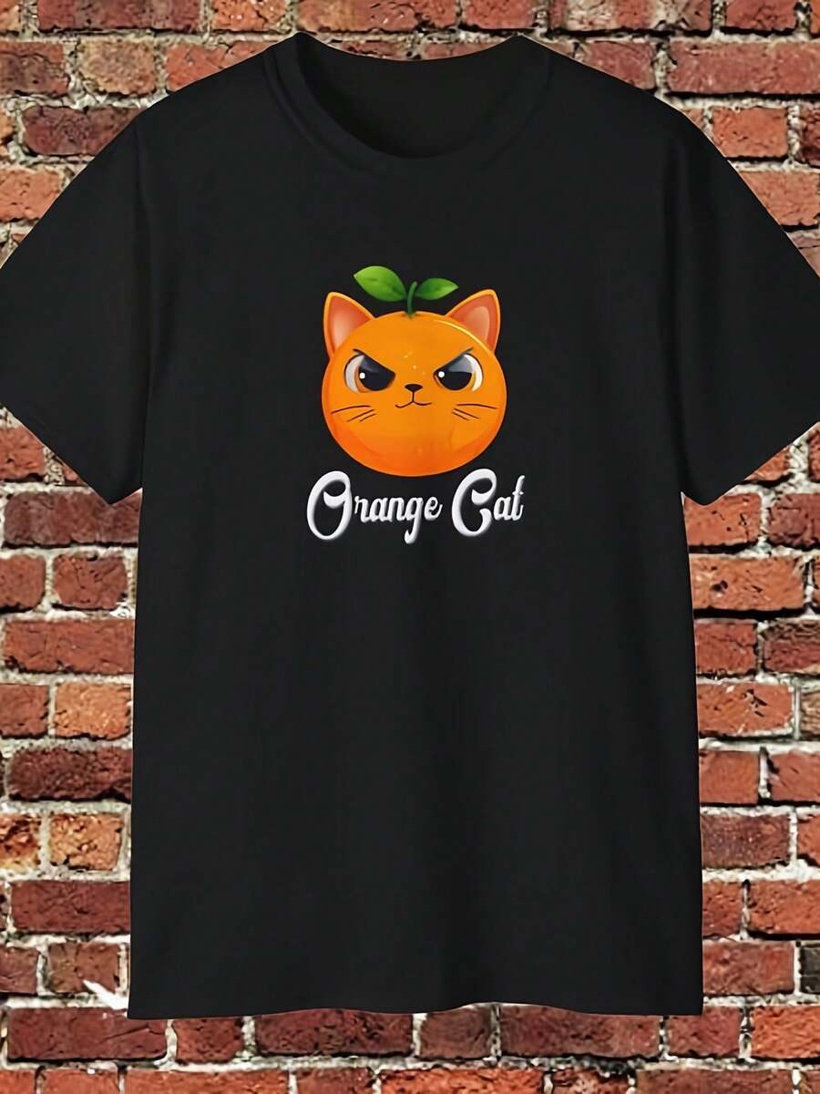 Camiseta con gato naranja - Estilo5 - Ver 1