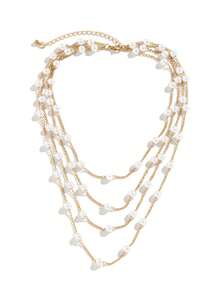 1pc Multi-Layer Minimalist Faux Pearl Necklace, Suitable For Women's Daily And Holiday Wear