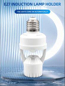 1/2pcs Motion Sensor Light Socket, Smart Screw-In Bulb Holder Adapter, E26/E27 Motion Activated Light Base, Automatic Lighting Control For Garage, Storage Room - White - View 9