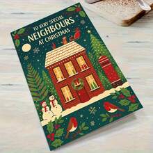 بطاقة تهنئة منزلية احتفالية "لجيران خاصين جدًا في عيد الميلاد" مع مغلف (11 سم * 16 سم و 4.33 بوصة * 6.29 بوصة) - تصميم منزل مغطى بالثلج وديكور عيد الميلاد، مثالية للجيران، مناسبة لاحتفالات عيد الميلاد، بطاقة تهنئة عيد الميلاد