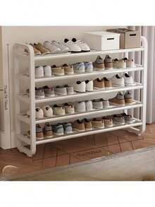 5-Tier Shoe Rack, Easy-To-Assemble Multi-Layer Shoe Rack - Freestanding Shoe Rack, Suitable For Rental Homes, Entryways, Hallways, Bedrooms, Bathrooms, Offices, Living Rooms - 白色 - 查看 5