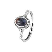 7*5mm Natural Gems Moonstone/Opal Stone Ring Aquamarine/Garnet/Diopside/Lapis S925 Sterling Silver Women's Jewelry Valentine's Day Gift Never Fade Valentines