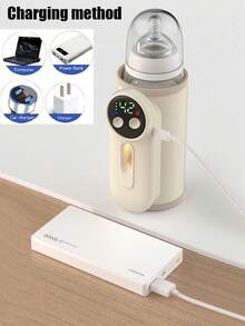 1pc Portable Fast Heating Cup Warmer, Milk Warmer, Suitable For Travel, Leak-Proof Design, Fast Charging, Wireless Operation, Can Be Used While Charging To Keep Milk Bottle Warm. Milk Warmer Pad, Portable Milk Warmer, Suitable For Maintaining Or Heating Water/Milk Above 35°C, Heating Constant Temperature, USB Universal Leather Material Gift, Beige