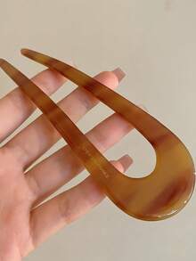 1pc Women's Ombre Acetate U-Shaped Hair Clip, Suitable For Daily Use, Suitable For Fine Or Normal Hair, Combs, Haircomb, Side Comb