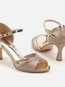 Sparkly Heeled Sandals Women's Evening/Party Summer Wedding - Gold - View 6