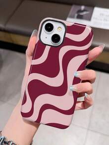 Wave Ripples 1pc Glossy Artistic Water Wave Pattern 2-In-1 Filmstrip Phone Hard Case Suitable For Samsung/ 11/12/13/14/15/16/17 Pro Max - Multicolor - View 2