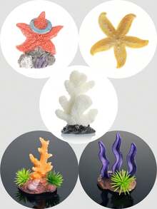 مجموعة من 10 قطع من الزينة المحاكية للشعاب المرجانية والنجوم البحرية والأعشاب البحرية ذات موضوع المحيط، مناسبة لخزانات الأسماك المياه العذبة والمالحة. ديكور نباتات بحرية - سهلة التنظيف، بأشكال تحت مائية جميلة وتصاميم مثيرة للاهتمام ونقوش دقيقة، وهي هدية مثالية لهواة خزانات الأسماك. - متعدد الألوان - مشاهدة 9