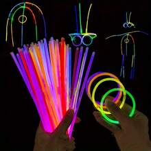 100 Stücke Mehrfarbige Glitzer Stäbe, Partystäbe mit Glitzer, hochwertige Glitzerstäbe, bunte Hochzeitsstäbe, 8-12 Stunden durchgehend leuchtend, geeignet für Empfänge, Konzerte, Bars, Nachtclubs, Lichtpartys