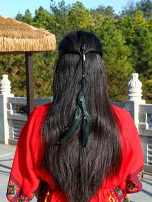 3pcs Snap Button Artificial Feather Boho Style Feather Tassel Hair Clips, Suitable For Women's Daily Use, Hair Slide, Hair Barrettes