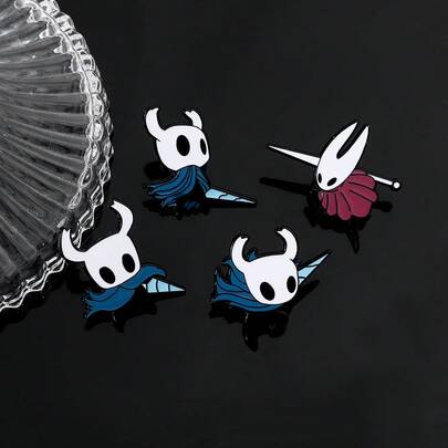 1pc Cartoon Game Character Metal Badge, Hollow Knight Brooch Accessory, Holiday Small Gift