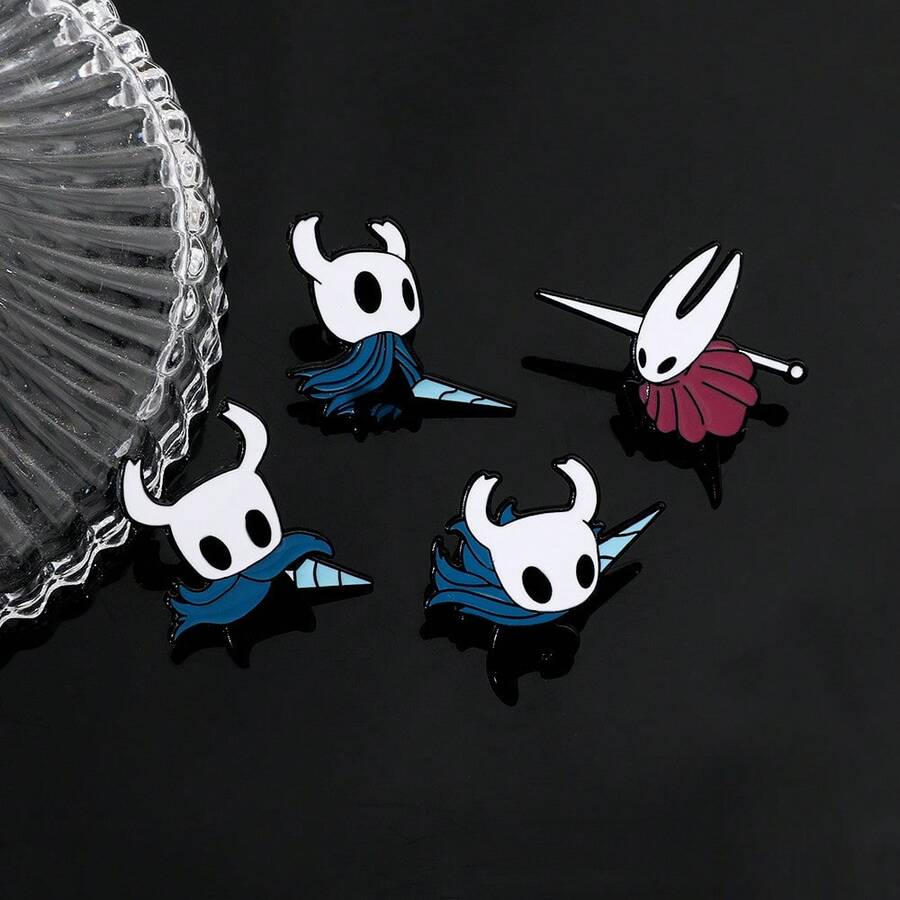 1pc Cartoon Game Character Metal Badge, Hollow Knight Brooch Accessory, Holiday Small Gift