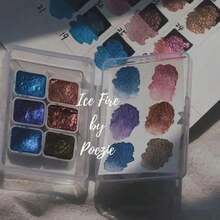 1pc - Professional Art Use 6-Color Mini Palette With Glitter, Suitable For Chinese Painting, Thangka, Calligraphy - Compact & Durable Transparent Storage Box - Ideal For Travel And Daily Use - Easter, Day Of The Dead, Halloween, Thanksgiving, Christmas, Fall And Back To School Gifts, Versatile Art Supplies, Professional Watercolor, Frozen Watercolor, Micro Particle Watercolor