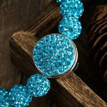 1pc New Fashionable Luxury Bohemian Style 10mm Bling Bling 6-Layer Clay Rhinestone Beaded Bracelet, Detachable Clay Rhinestone Clasp, Gift For Women