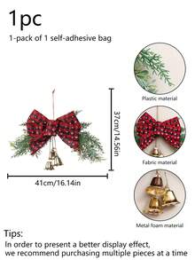 1 Piece Artificial Christmas Bell Hanging Decoration, Christmas Hanging Item For Wedding Parties And Indoor Decoration, Festival Party Gift, For Hanging, Valentine's Day Decoration, Home Aesthetics Room Decoration, Wall Hanging. - Multicolor - View 4