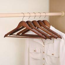 1 pieza Percha de madera maciza premium - Diseño sin marcas para abrigos, trajes y talla grande - Organizador de armario de estilo vintage