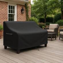 Outdoor Waterproof Patio Chair Covers, 33W X 35D X 36H Inches Weather Resistant Furniture Cover Heavy Duty 600D Oxford 2-Pack, Beige And Brown