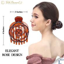 RC ROCHE 6 Pcs Hair Bun Maker Clip For Women Updo Holder Ballet French Claws Bird Nest Pieces Tools Accessories Plastic Shell Round Dome, Large Brownhalloween - (大)經典 - 查看 3