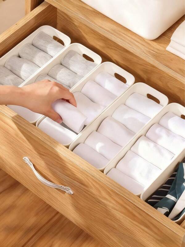 1/3/6/10Pcs White Plastic Storage Bins ,White Plastic Organizer Basket, Versatile Open Drawer Organizer For Nursery Room, Suitable For Office, Toy, Hair Accessories, Phone Cases, Kitchen, Cupboard, Office, Bathroom,Containers For Socks, Underwear, Stationery, Cosmetics, Home Tidy Open Storage Boxes, Space Saving,Space-Saving Drawer-Style Storage Boxes,For Back To School.