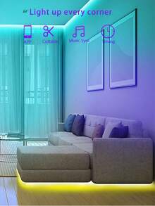 HBOWMDJIA 3ft-100ft LED Strip Lights For Home Decor, Smart Lighting With App Remote Control, Timing, Adjustable Brightness, Built-In Mic Music Sync Color Changing, LED Lights For Room, Bedroom Decor, Birthday Party, TV Backlight, Gaming Accessories, Halloween Decor, Christmas Decor And Gifts - 多色光 - 查看 2