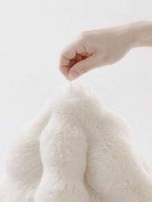 1pc Washable Solid Color Fluffy Faux Fur Rug - Lightweight, Non-Slip, Rectangular Polyester Plush Carpet - Soft Shaggy Rug For Room Decor, Indoor Luxury Comfortable Bedside MatChristmas Decor Kitchen Rug